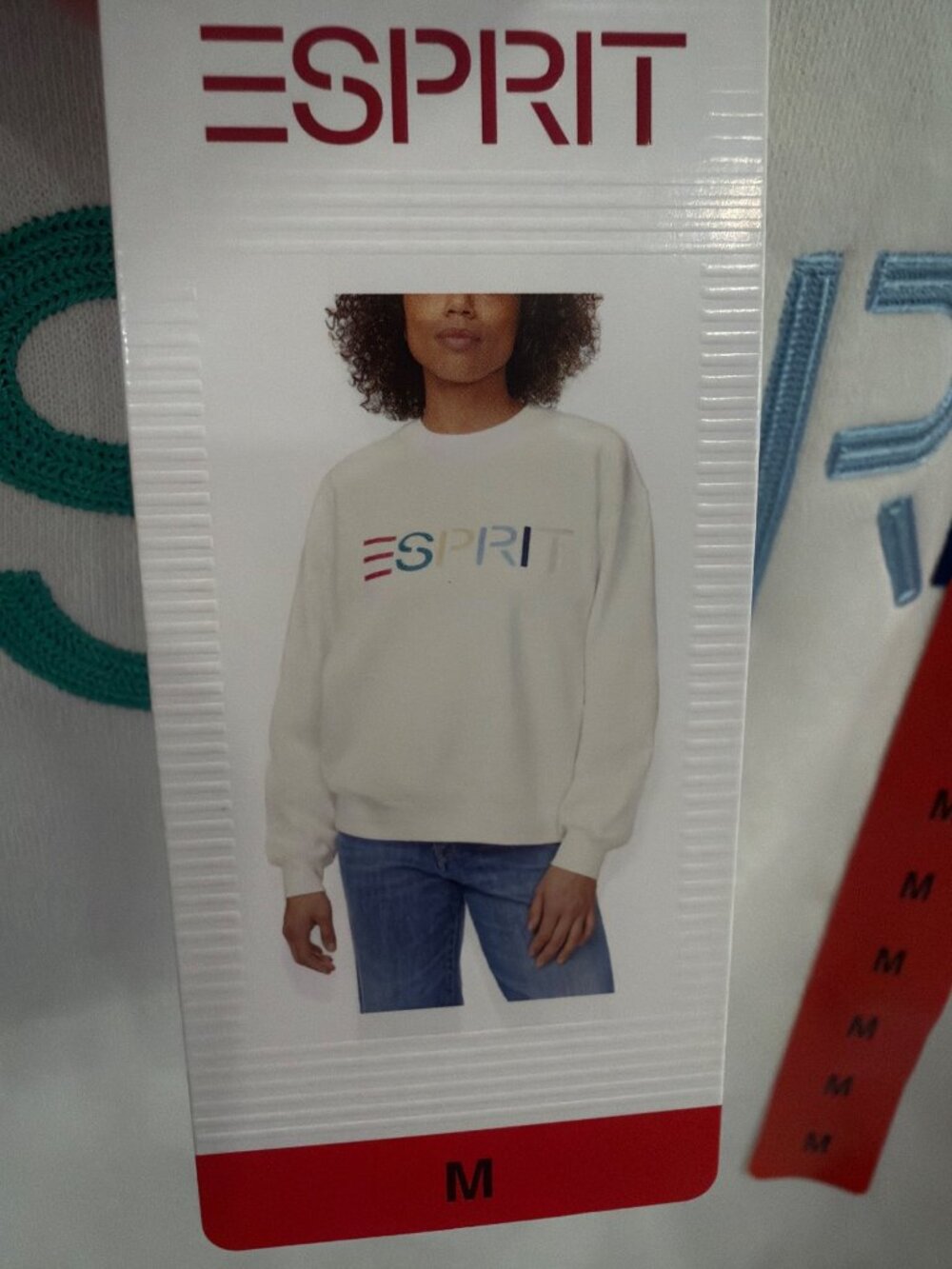 Viral Gen X Esprit Womens Cream Sweatshirt Multicolor Logo Medium Cotton Blend - Picture 3 of 4